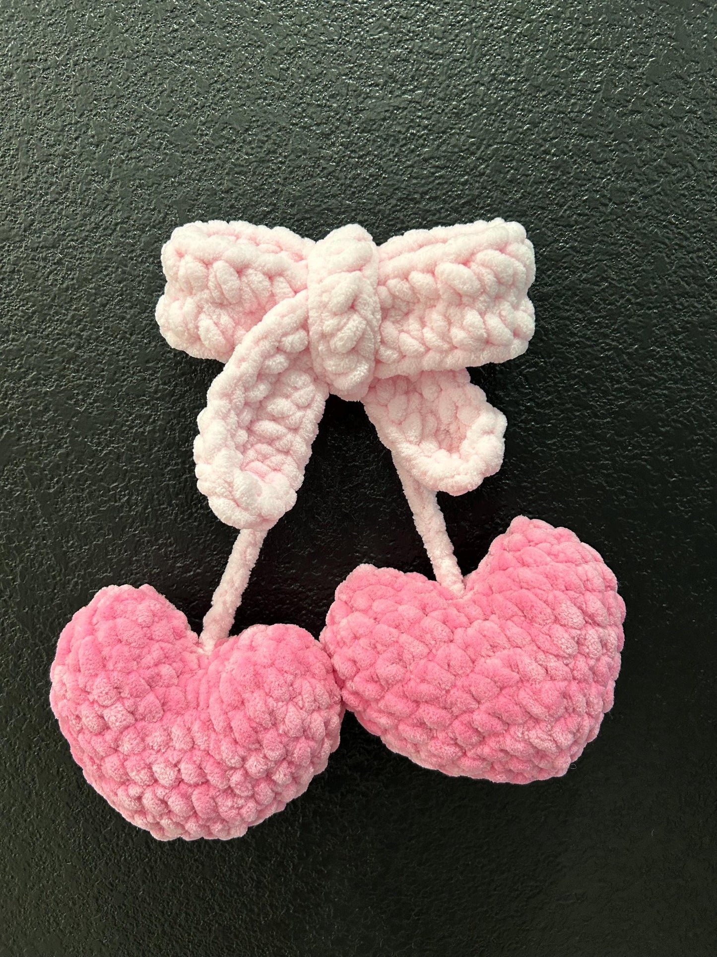 Bow & Cherries Amigurumi Digital Pattern - No sew / Low Sew - Cherry , Valentines