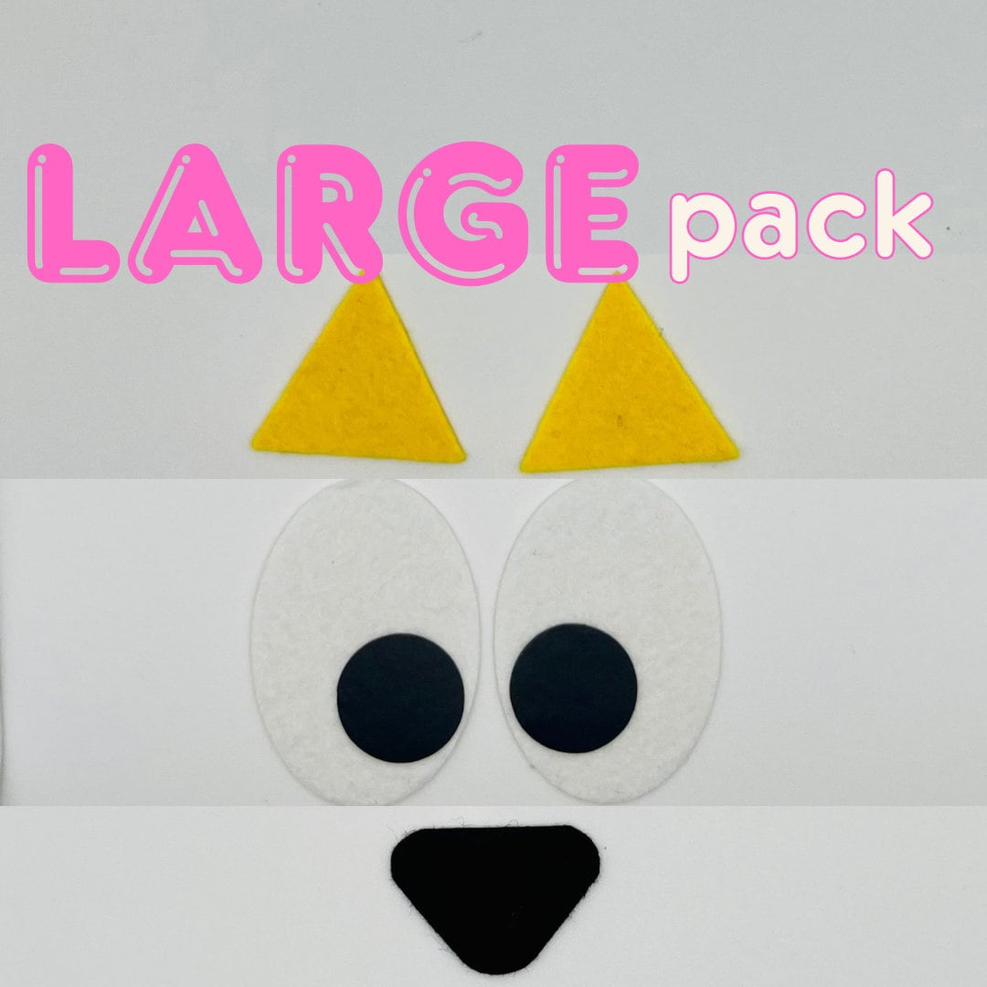 Felt Packs for Dog Crochet Pattern - Eyes, Ears, and Nose