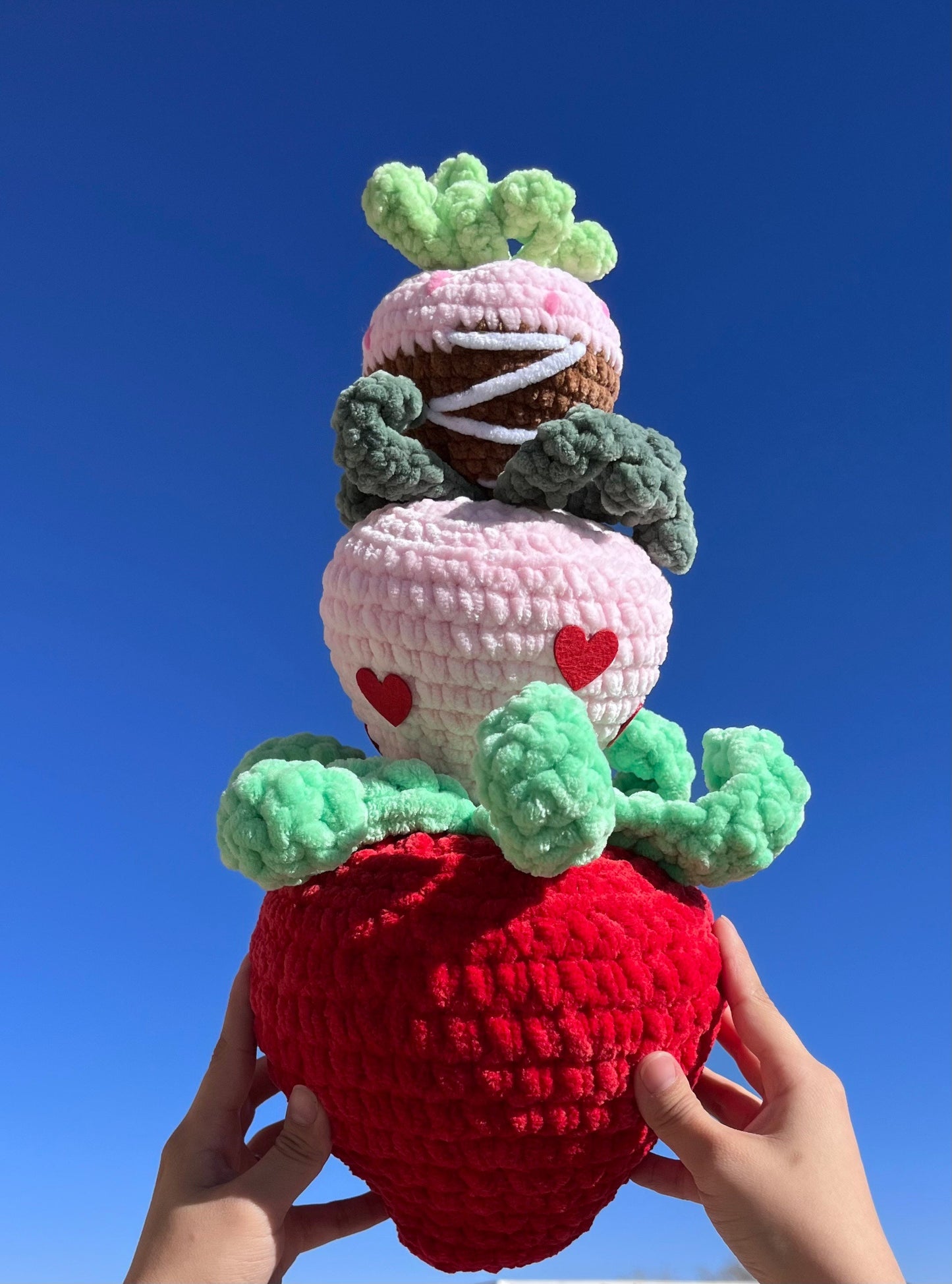 Chocolate covered Valentine's strawberry crochet DIGITAL PATTERN