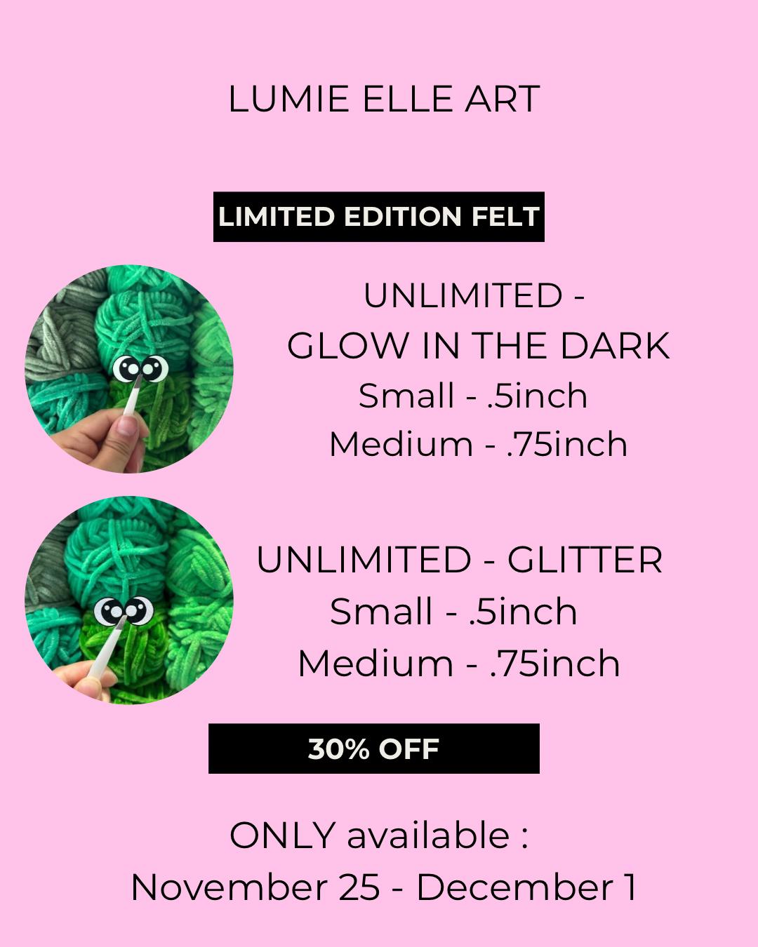 UNLIMITED - limited Kawaii Felt Eyes for Crochet Amigurumi