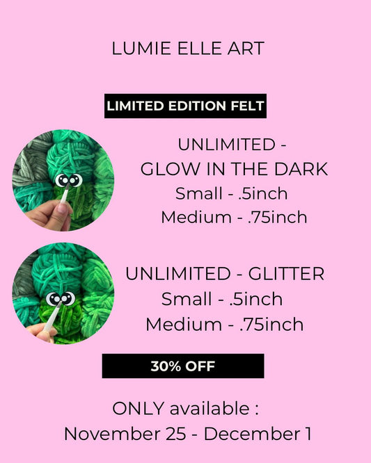 UNLIMITED - limited Kawaii Felt Eyes for Crochet Amigurumi