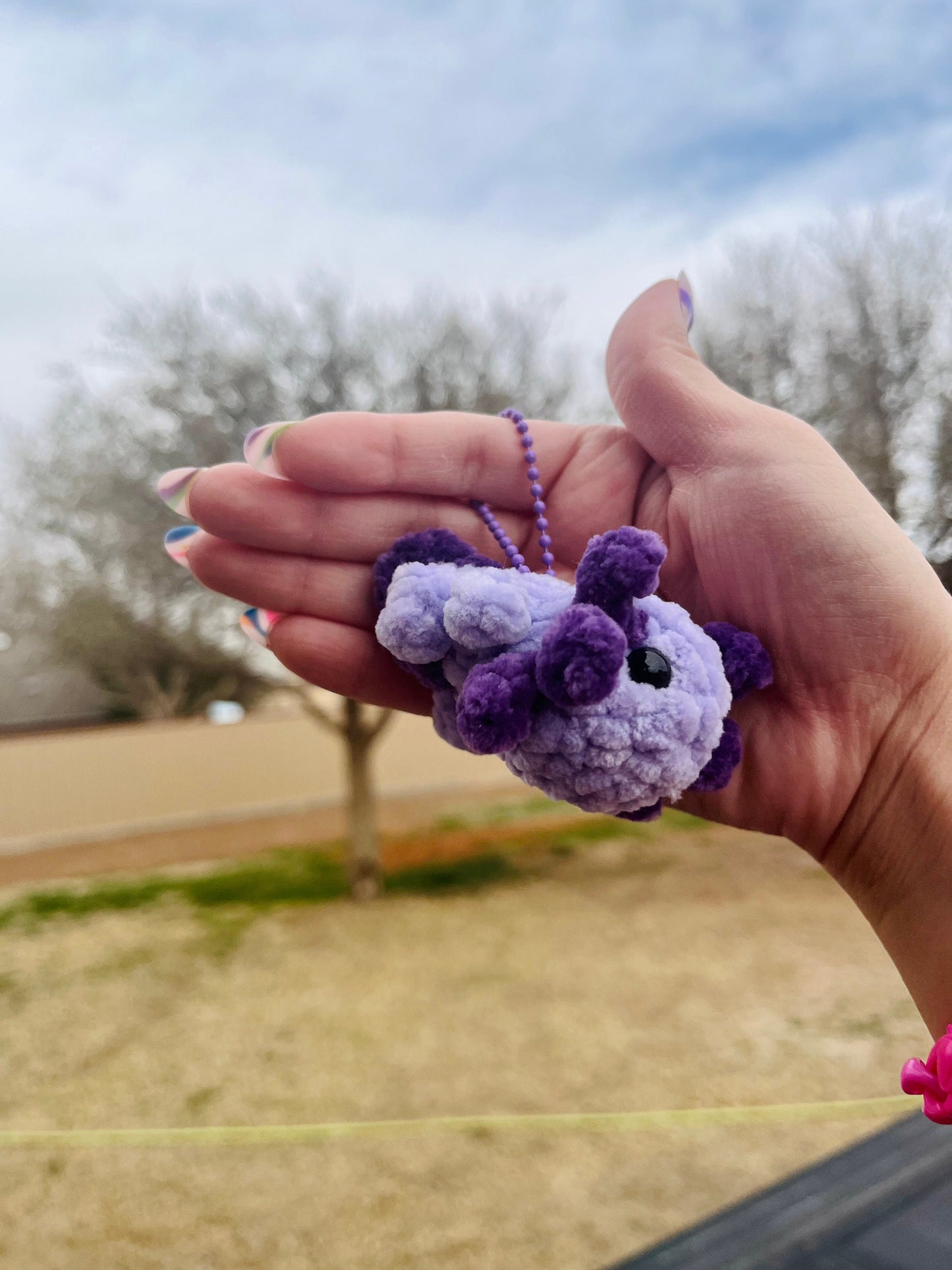 Axolotl Keychain Crochet AMIGURUMI DIGITAL PATTERN - no sew