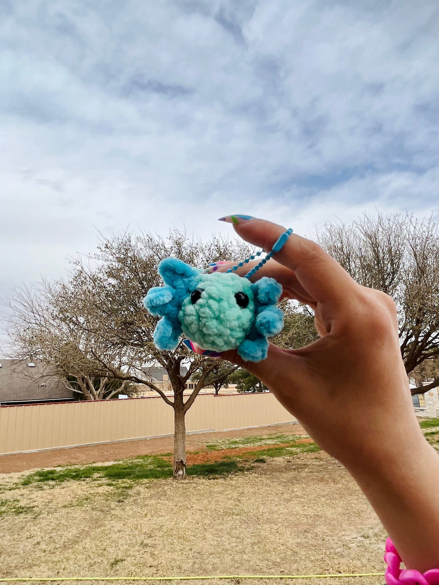 Axolotl Keychain Crochet AMIGURUMI DIGITAL PATTERN - no sew