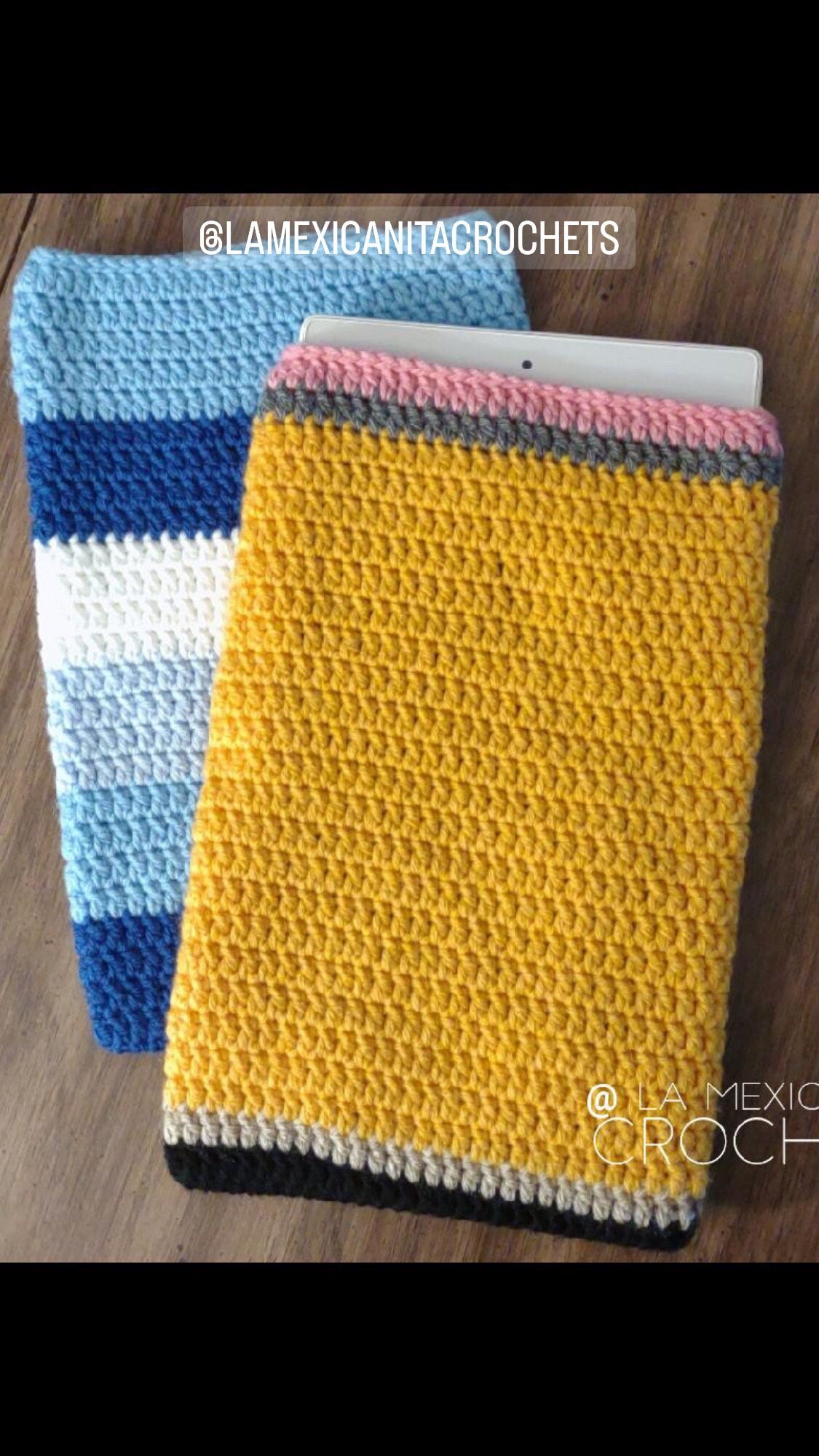Book cover / sleeve and IPad CROCHET DIGITAL PATTERN - no sew
