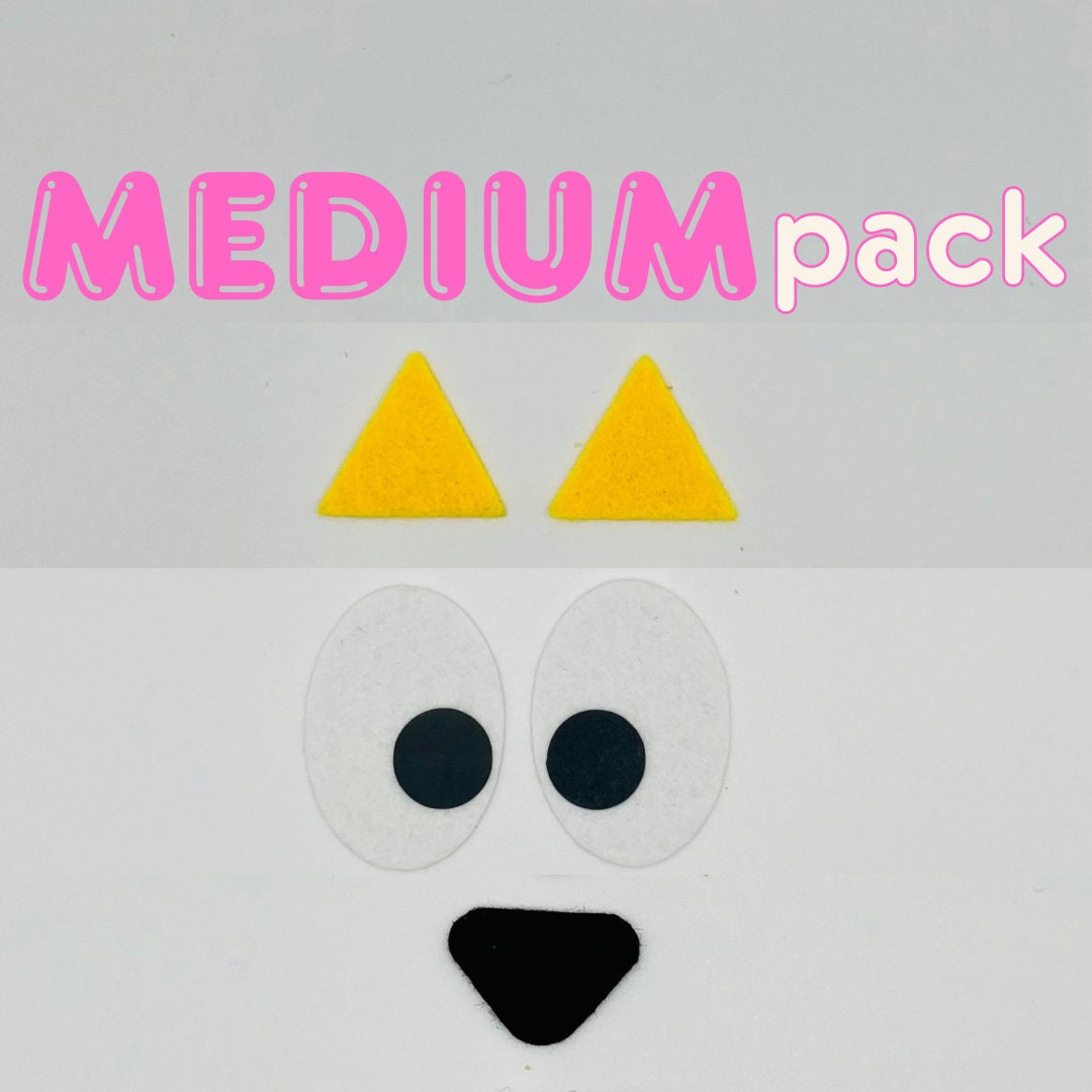 Felt Packs for Dog Crochet Pattern - Eyes, Ears, and Nose